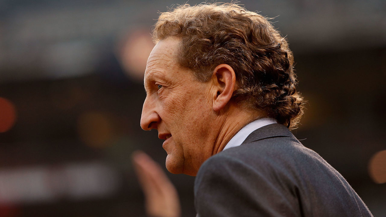 SAN FRANCISCO, CA - SEPTEMBER 12: CEO of the San Francisco Giants Larry Baer looks on before a game against the San Diego Padres at AT&T Park on September 12, 2016 in San Francisco, California.