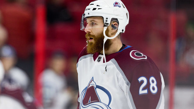 OTTAWA, ON - JANUARY 16: Colorado Avalanche Defenceman Ian Cole (28) during warm-up before National Hockey League action between the Colorado Avalanche and Ottawa Senators on January 16, 2019, at Canadian Tire Centre in Ottawa, ON, Canada.