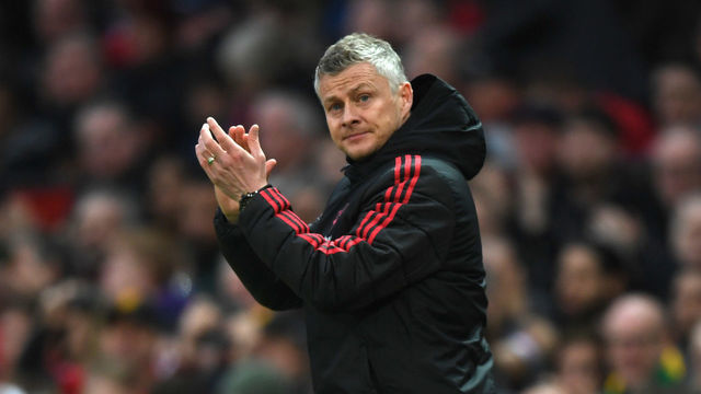 MANCHESTER, ENGLAND - MARCH 02: Ole Gunnar Solskjaer, Interim Manager of Manchester United acknowledges the fans during the Premier League match between Manchester United and Southampton FC at Old Trafford on March 02, 2019 in Manchester, United Kingdom.