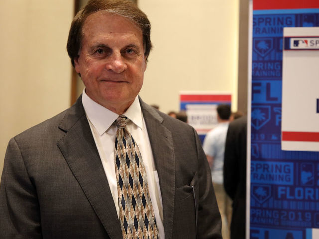 WEST PALM BEACH, FL - FEBRUARY 17: Boston Red Sox President of Baseball Operations Tony La Russa poses for a photo during the Grapefruit League media availability on Sunday, February 17, 2019 at the Hilton West Palm Beach in West Palm Beach, Florida.