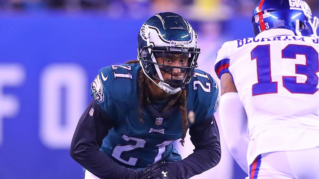 EAST RUTHERFORD, NJ - OCTOBER 11: Philadelphia Eagles cornerback Ronald Darby (21) during the National Football League game between the New York Giants and the Philadelphia Eagles on October 11, 2018 at MetLife Stadium in East Rutherford, NJ.