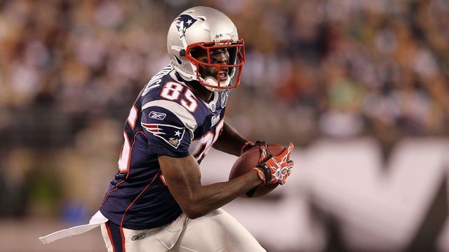 EAST RUTHERFORD, NJ - NOVEMBER 13: (NEW YORK DAILIES OUT) Chad Ochocinco #85 of the New England Patriots in action against the New York Jets on November 13, 2011 at MetLife Stadium in East Rutherford, New Jersey. The Patriots defeated the Jets 37-16.