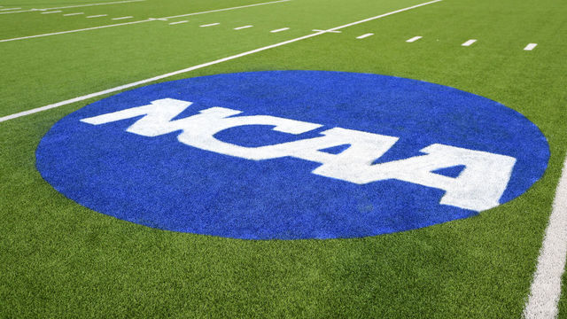 SHENANDOAH, TX - DECEMBER 14: The Division III Men's Football Championship between the Mary Hardin-Baylor Cru and the Mountain Union Purple Raiders is held at Woodforest Stadium on December 14, 2018 in Shenandoah, Texas. UMHB defeated Mount Union 24-16 to win the national title.