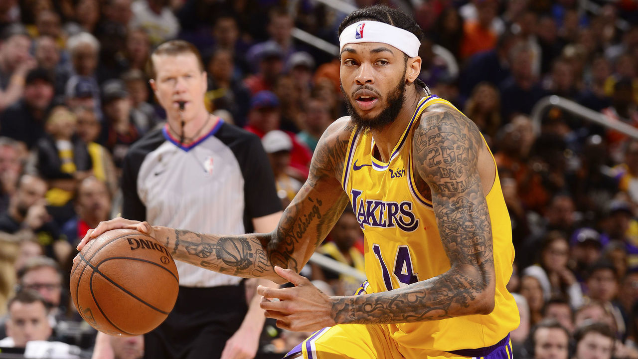 PHOENIX, AZ - MARCH 2: Brandon Ingram #14 of the Los Angeles Lakers handles the ball during the game against the Phoenix Suns on March 2, 2019 at Talking Stick Resort Arena in Phoenix, Arizona. Mandatory Copyright Notice: Copyright 2019 NBAE