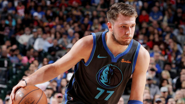 DALLAS, TX - MARCH 10: Luka Doncic #77 of the Dallas Mavericks handles the ball against the Houston Rockets on March 10, 2019 at the American Airlines Center in Dallas, Texas. Mandatory Copyright Notice: Copyright 2019 NBAE