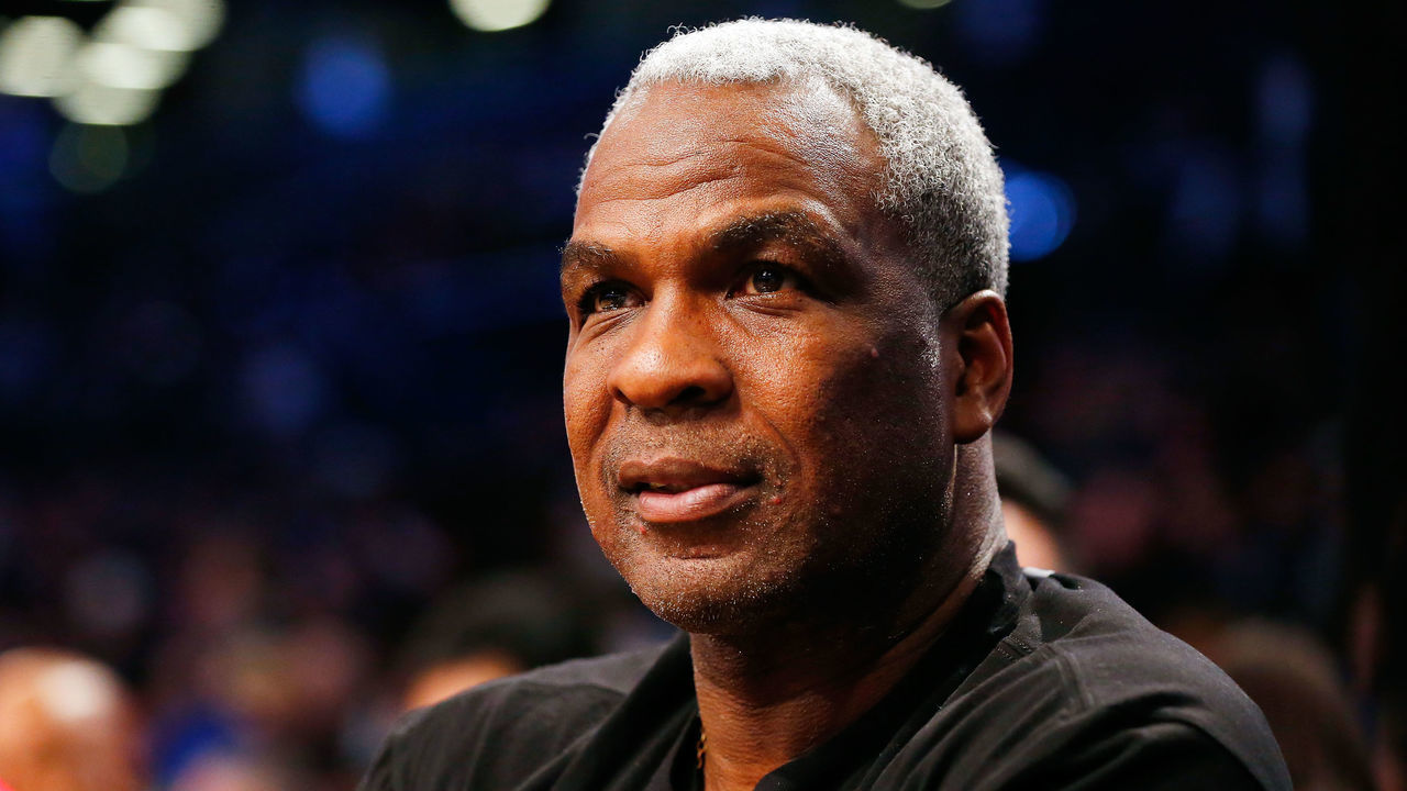 BROOKLYN, NY - MARCH 12: (NEW YORK DAILIES OUT) Former NBA player Charles Oakley attends a game between the Brooklyn Nets and the New York Knicks at Barclays Center on March 12, 2017 in the Brooklyn borough of New York City. The Nets defeated the Knicks 120-112. NOTE TO USER: User expressly acknowledges and agrees that, by downloading and/or using this photograph, user is consenting to the terms and conditions of the Getty Images License Agreement.