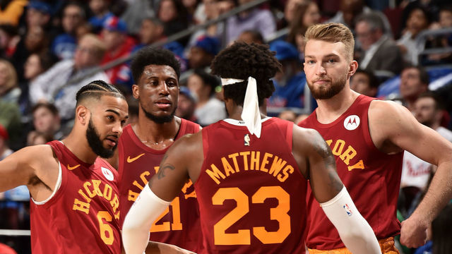 PHILADELPHIA, PA - MARCH 10: The Indiana Pacers huddle up against the Philadelphia 76ers on March 10, 2019 at the Wells Fargo Center in Philadelphia, Pennsylvania NOTE TO USER: User expressly acknowledges and agrees that, by downloading and/or using this Photograph, user is consenting to the terms and conditions of the Getty Images License Agreement. Mandatory Copyright Notice: Copyright 2019 NBAE