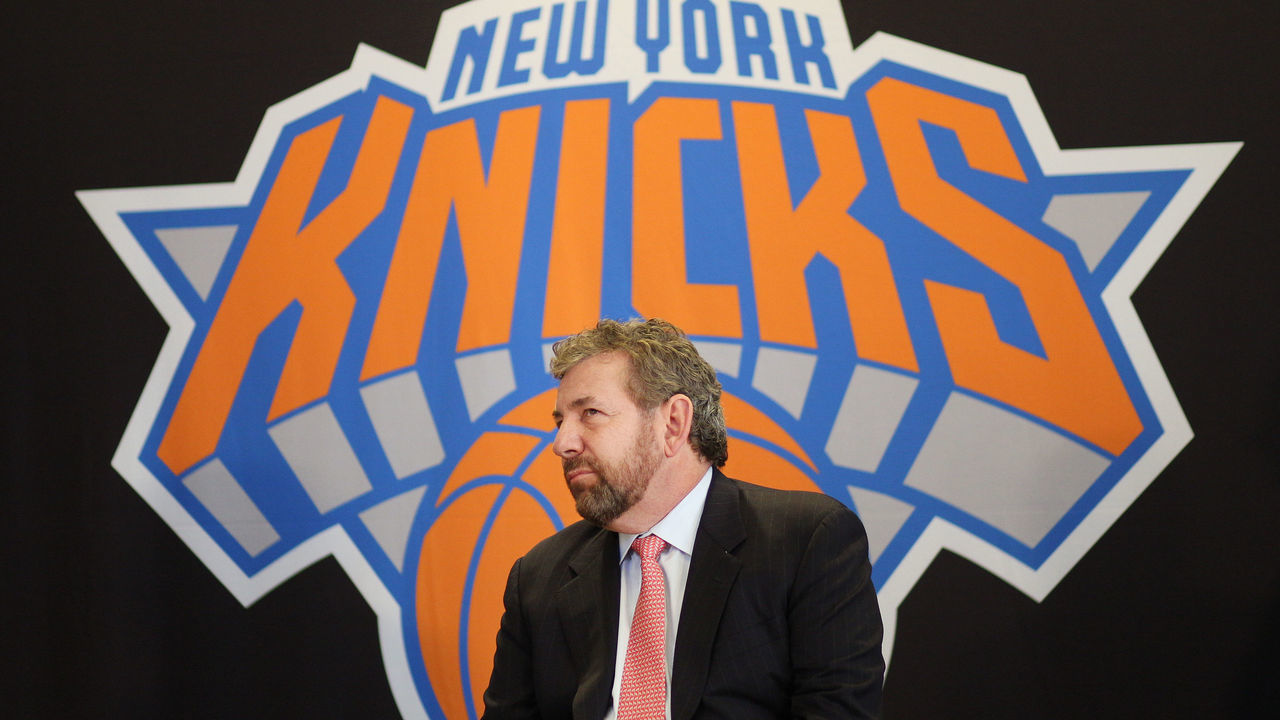 New York Knicks owner James Dolan at the Phil Jackson Press Conference introducing Jackson as the new president of the New York Knicks at Madison Square Garden, New York, USA. 18th March 2014. Photo Tim Clayton