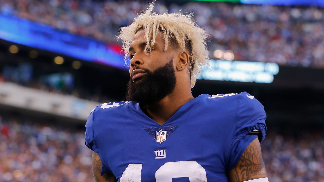 EAST RUTHERFORD, NJ - SEPTEMBER 30: (NEW YORK DAILIES OUT) Odell Beckham #13 of the New York Giants in action against the New Orleans Saints on September 30, 2018 at MetLife Stadium in East Rutherford, New Jersey. The Saints defeated the Giants 33-18.