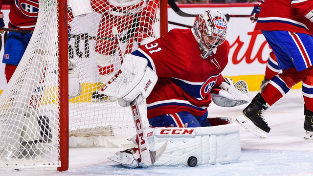 MONTREAL, QC - MARCH 12: Montreal Canadiens goalie Carey Price (31) makes a save during the Detroit Red Wings versus the Montreal Canadiens game on March 12, 2019, at Bell Centre in Montreal, QC