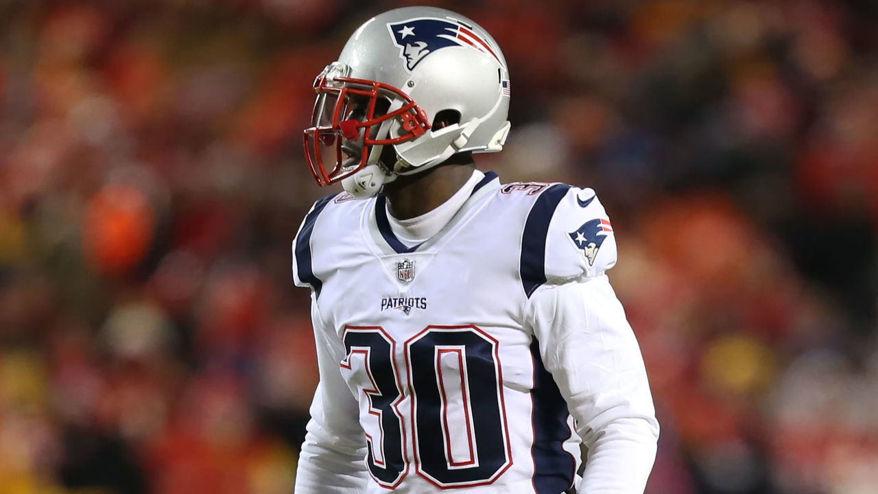 KANSAS CITY, MO - JANUARY 20: New England Patriots cornerback Jason McCourty (30) during the AFC Championship Game game between the New England Patriots and Kansas City Chiefs on January 20, 2019 at Arrowhead Stadium in Kansas City, MO.