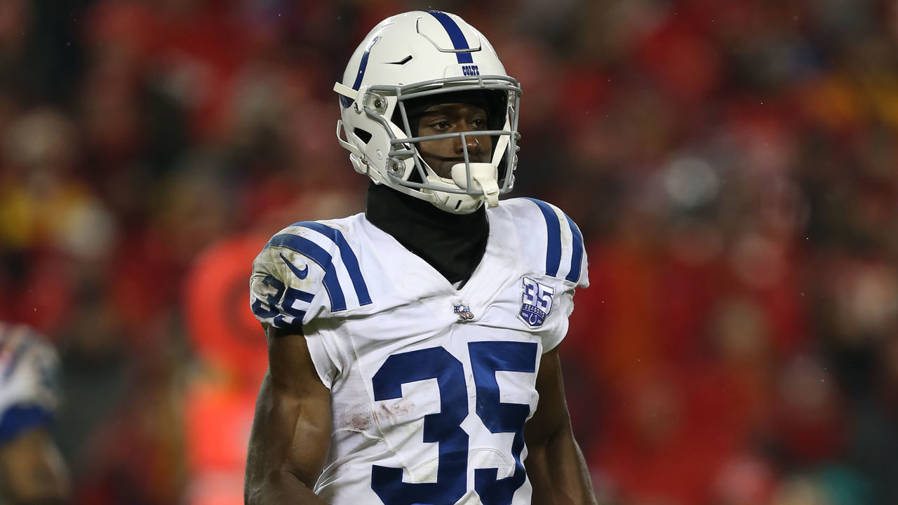 KANSAS CITY, MO - JANUARY 12: Indianapolis Colts cornerback Pierre Desir (35) in the fourth quarter of an AFC Divisional Round playoff game game between the Indianapolis Colts and Kansas City Chiefs on January 12, 2019 at Arrowhead Stadium in Kansas City, MO.