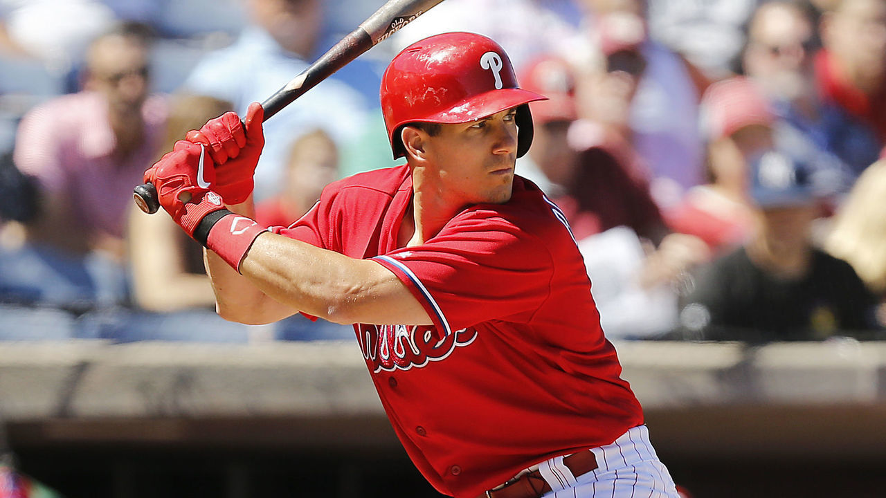 CLEARWATER, FLORIDA - MARCH 07: J.T. Realmuto #11 of the Philadelphia Phillies in action against the New York Yankees during the Grapefruit League spring training game at Spectrum Field on March 07, 2019 in Clearwater, Florida.