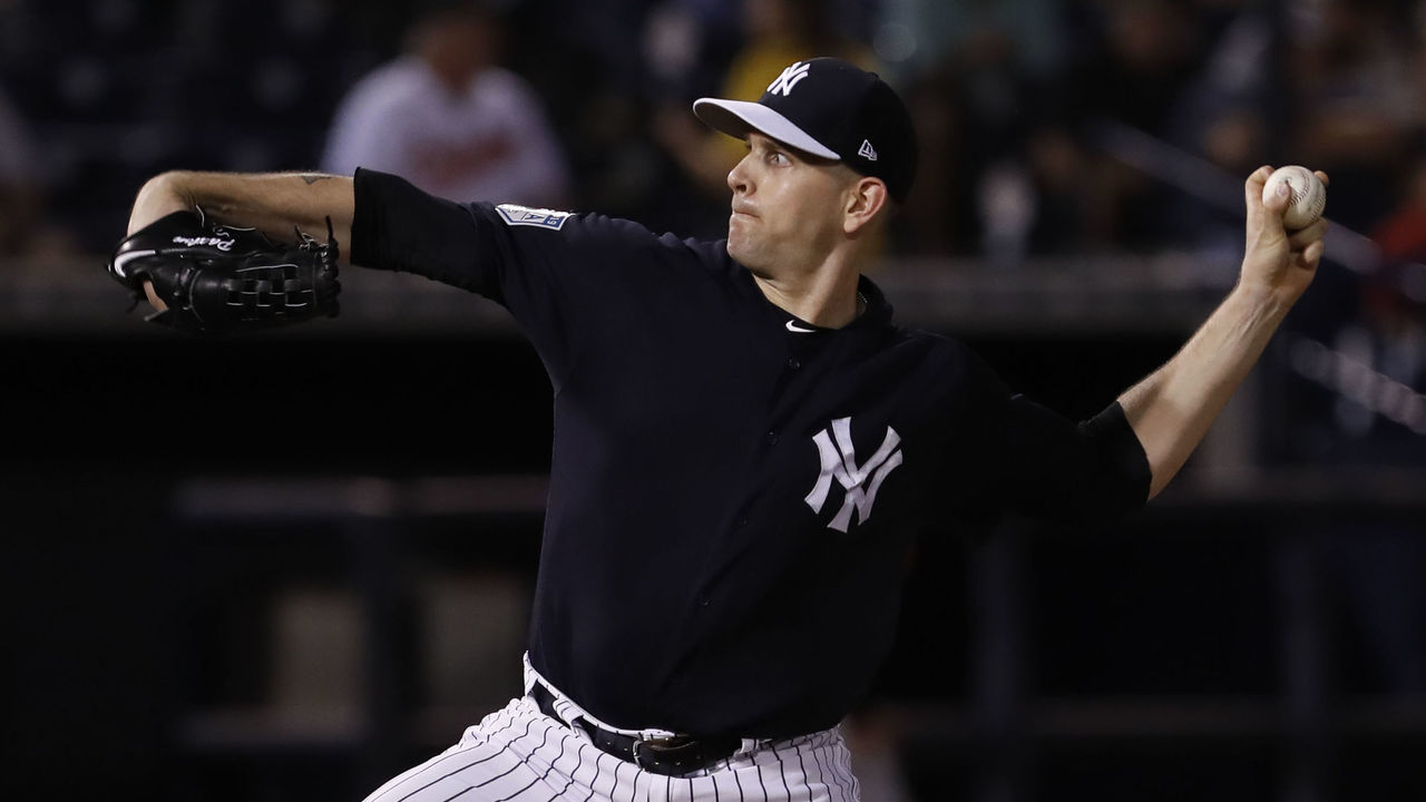 TAMPA, FL - MARCH 01: New York Yankees starting pitcher James Paxton (65) delivers a pitch during the MLB Spring Training game between the Baltimore Orioles and New York Yankees on March 01, 2019 at George M. Steinbrenner Field in Tampa, FL.