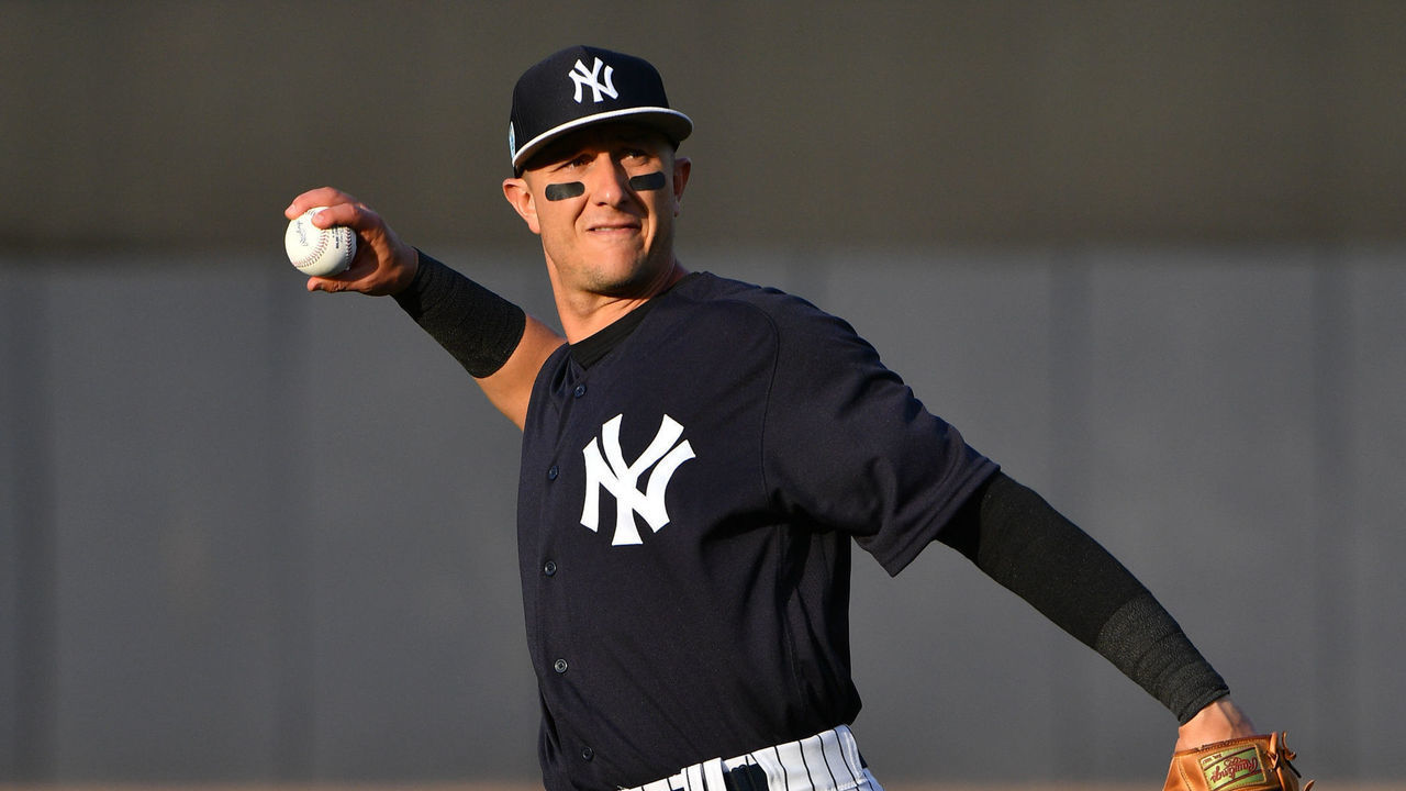 TAMPA, FL - MARCH 12: Troy Tulowitzki #12 of the New York Yankees warms up before the spring training game against the Baltimore Orioles at Steinbrenner Field on March 12, 2019 in Tampa, Florida.