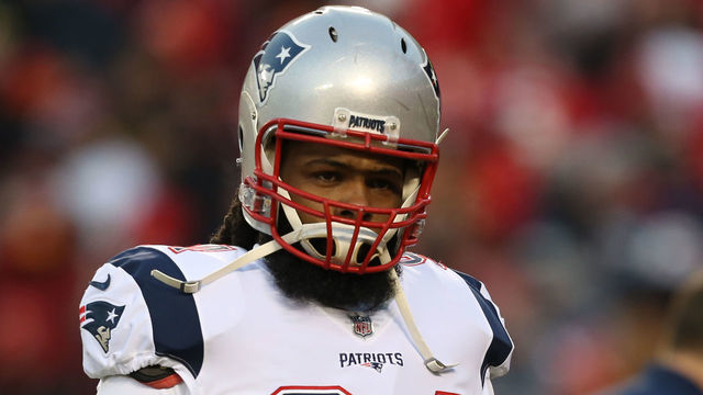 KANSAS CITY, MO - JANUARY 20: New England Patriots defensive end Adrian Clayborn (94) before the AFC Championship Game game between the New England Patriots and Kansas City Chiefs on January 20, 2019 at Arrowhead Stadium in Kansas City, MO.