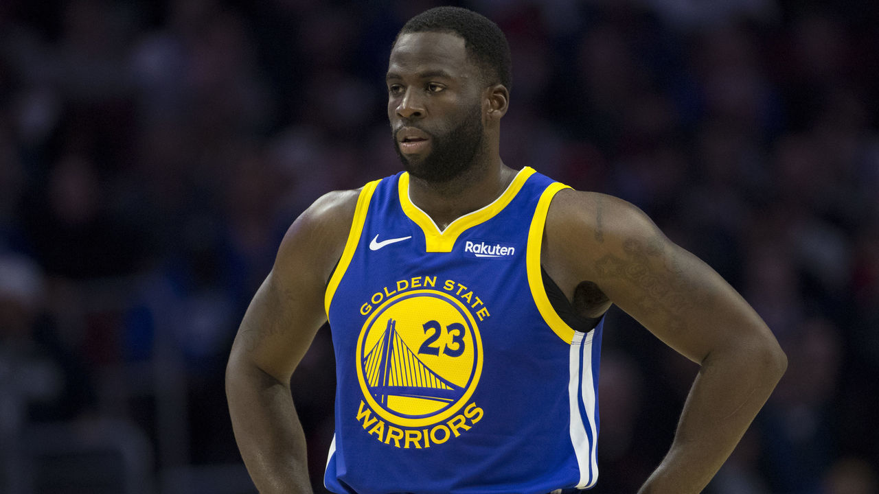 PHILADELPHIA, PA - MARCH 02: Draymond Green #23 of the Golden State Warriors looks on against the Philadelphia 76ers at the Wells Fargo Center on March 2, 2019 in Philadelphia, Pennsylvania. The Warriors defeated the 76ers 120-117.