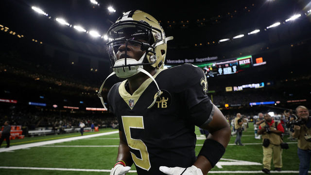 NEW ORLEANS, LOUISIANA - DECEMBER 30: Teddy Bridgewater #5 of the New Orleans Saints walks off the field after defeating the Carolina Panthers during the first half at the Mercedes-Benz Superdome on December 30, 2018 in New Orleans, Louisiana.