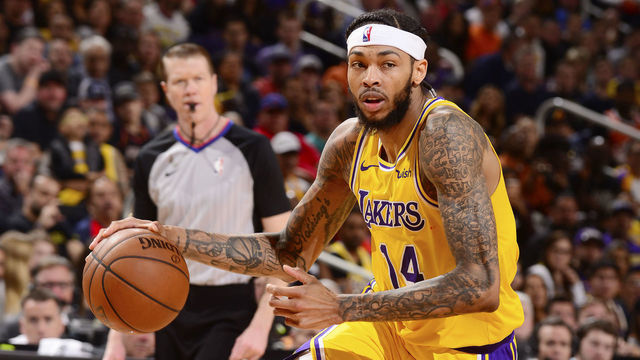 PHOENIX, AZ - MARCH 2: Brandon Ingram #14 of the Los Angeles Lakers handles the ball during the game against the Phoenix Suns on March 2, 2019 at Talking Stick Resort Arena in Phoenix, Arizona. Mandatory Copyright Notice: Copyright 2019 NBAE
