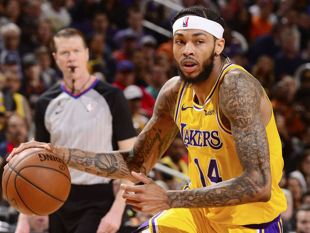 PHOENIX, AZ - MARCH 2: Brandon Ingram #14 of the Los Angeles Lakers handles the ball during the game against the Phoenix Suns on March 2, 2019 at Talking Stick Resort Arena in Phoenix, Arizona. Mandatory Copyright Notice: Copyright 2019 NBAE