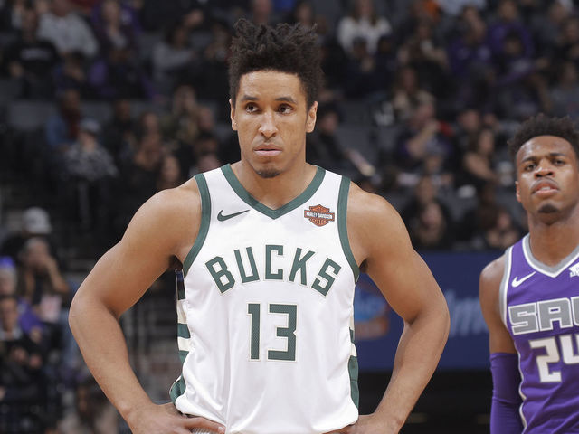 SACRAMENTO, CA - FEBRUARY 27: Malcolm Brogdon #13 of the Milwaukee Bucks looks on during the game against the Sacramento Kings on February 27, 2019 at Golden 1 Center in Sacramento, California. NOTE TO USER: User expressly acknowledges and agrees that, by downloading and or using this photograph, User is consenting to the terms and conditions of the Getty Images Agreement. Mandatory Copyright Notice: Copyright 2019 NBAE