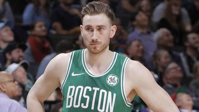 SACRAMENTO, CA - MARCH 6: Gordon Hayward #20 of the Boston Celtics looks on during the game against the Sacramento Kings on March 6, 2019 at Golden 1 Center in Sacramento, California. NOTE TO USER: User expressly acknowledges and agrees that, by downloading and or using this photograph, User is consenting to the terms and conditions of the Getty Images Agreement. Mandatory Copyright Notice: Copyright 2019 NBAE