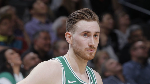 SACRAMENTO, CA - MARCH 6: Gordon Hayward #20 of the Boston Celtics looks on during the game against the Sacramento Kings on March 6, 2019 at Golden 1 Center in Sacramento, California. NOTE TO USER: User expressly acknowledges and agrees that, by downloading and or using this photograph, User is consenting to the terms and conditions of the Getty Images Agreement. Mandatory Copyright Notice: Copyright 2019 NBAE