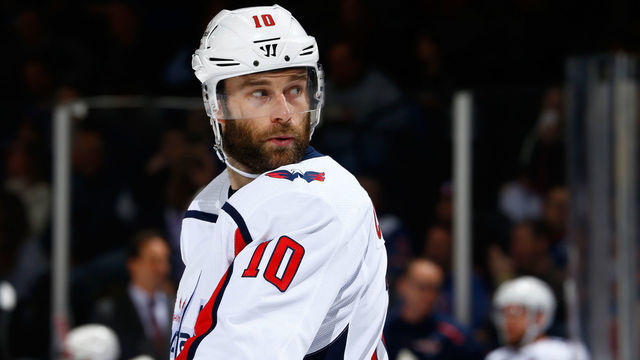 UNIONDALE, NY - MARCH 01: Brett Connolly #10 of the Washington Capitals skates against the New York Islanders at NYCB Live's Nassau Coliseum on March 1, 2019 in Uniondale, New York. New York Islanders defeated the New York Islanders 3-1