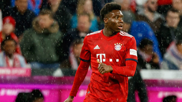 MUNICH, GERMANY - MARCH 17: Alphonso Davies of FC Bayern Muenchen looks on during the Bundesliga match between FC Bayern Muenchen and 1. FSV Mainz 05 at Allianz Arena on March 17, 2019 in Munich, Germany.