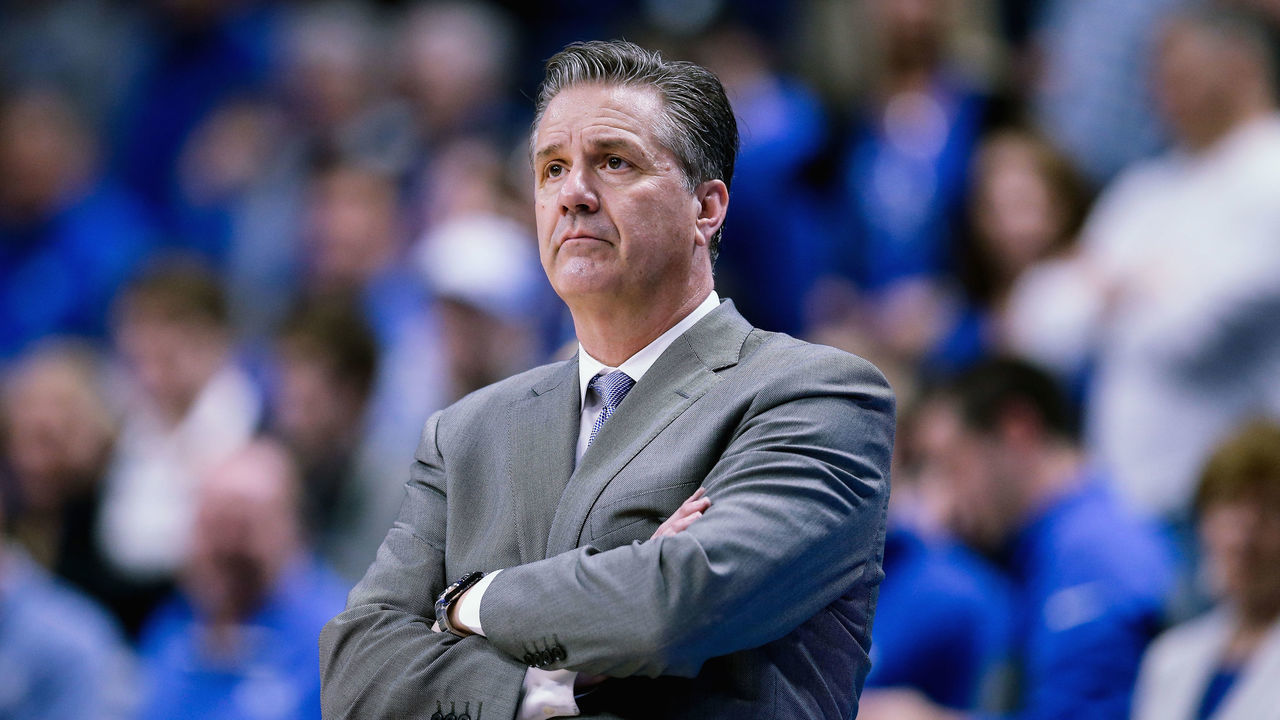 LEXINGTON, KENTUCKY - MARCH 09: Head coach John Calipari of the Kentucky Wildcats looks on in the second half against the Florida Gators at Rupp Arena on March 09, 2019 in Lexington, Kentucky.