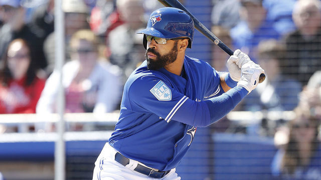 DUNEDIN, FLORIDA - MARCH 06: Dalton Pompey #23 of the Toronto Blue Jays in action against the Philadelphia Phillies during the Grapefruit League spring training game at Dunedin Stadium on March 06, 2019 in Dunedin, Florida.