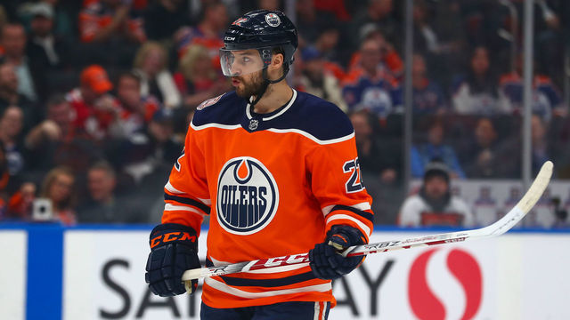 EDMONTON, AB - DECEMBER 14: Edmonton Oilers Left Wing Tobias Rieder (22) is back in action during the Edmonton Oilers game versus the Philadelphia Flyers on December 14, 2018 at Rogers Place in Edmonton, AB.
