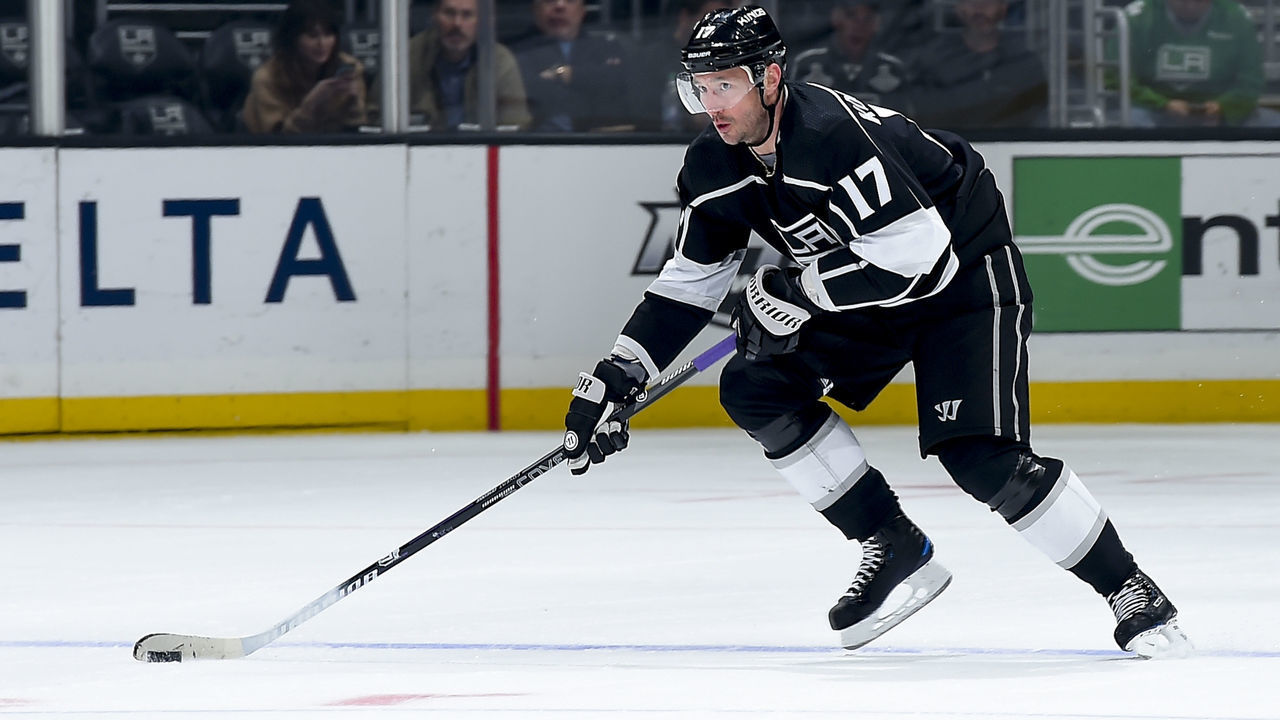 LOS ANGELES, CA - MARCH 14: Ilya Kovalchuk #17 of the Los Angeles Kings skates with the puck during the first period of the game against the Nashville Predators at STAPLES Center on March 14, 2019 in Los Angeles, California. *** Local Caption ***