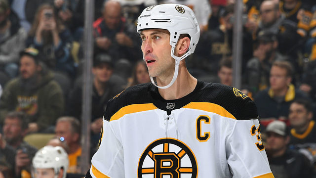 PITTSBURGH, PA - MARCH 10: Zdeno Chara #33 of the Boston Bruins skates against the Pittsburgh Penguins at PPG Paints Arena on March 10, 2019 in Pittsburgh, Pennsylvania.