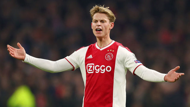 AMSTERDAM, NETHERLANDS - FEBRUARY 13: Frenkie de Jong of Ajax reacts during the UEFA Champions League Round of 16 First Leg match between Ajax and Real Madrid at Johan Cruyff Arena on February 13, 2019 in Amsterdam, Netherlands.