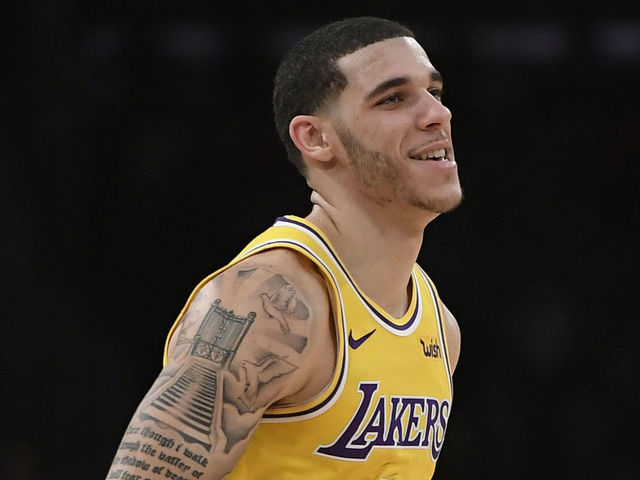 LOS ANGELES, CA - JANUARY 15: Lonzo Ball #2 of the Los Angeles Lakers in a game agaisnt the Chicago Bulls at Staples Center on January 15, 2019 in Los Angeles, California.