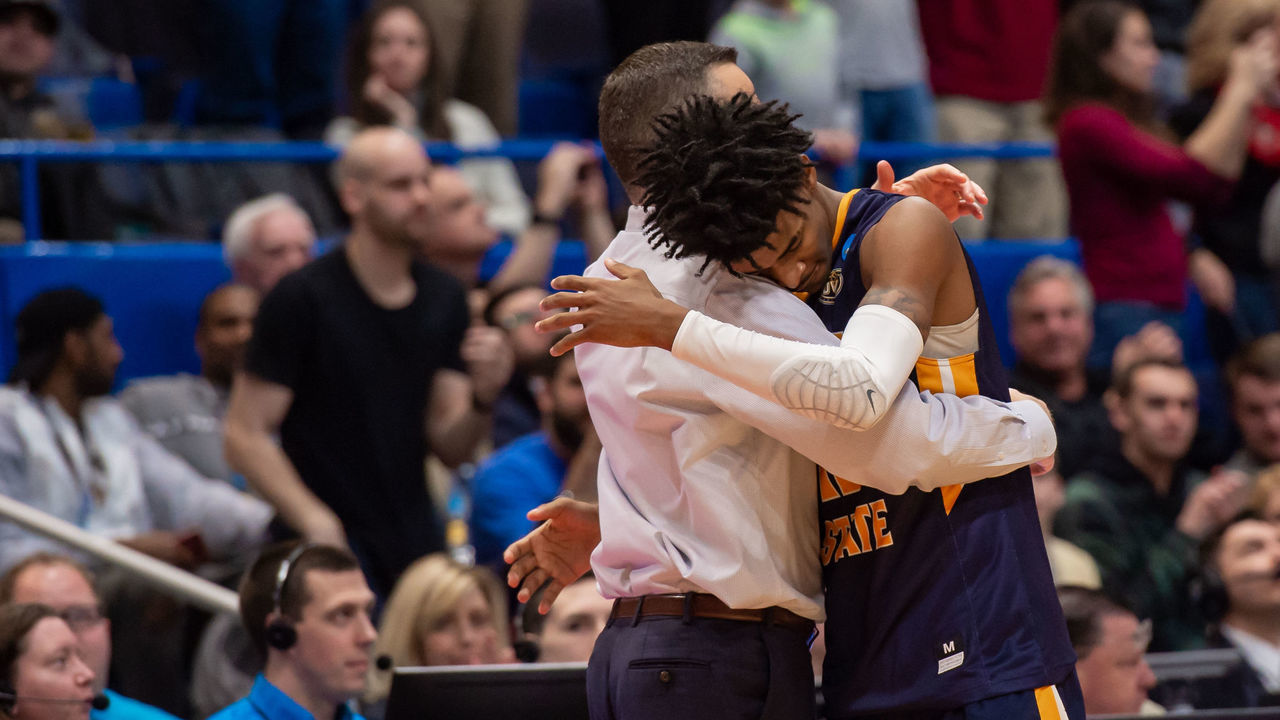 HARTFORD, CT - MARCH 23: Murray State Racers guard Ja Morant (12) exits the game for the final time during the second half of the NCAA Division I Men's Championship second round college basketball game between the Florida State Seminoles and the Murray State Racers on March 23, 2019 at XL Center in Hartford, CT.