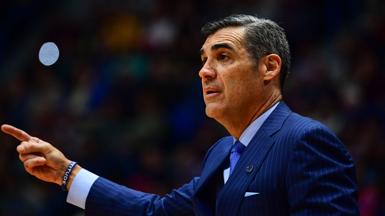 HARTFORD, CT - MARCH 23: Head coach Jay Wright of the Villanova Wildcats looks on during a game against the Purdue Boilermakers in the second round of the 2019 NCAA Men's Basketball Tournament held at XL Center on March 23, 2019 in Hartford, Connecticut.