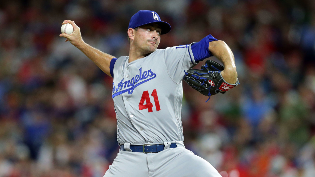 PHILADELPHIA, PA - JULY 23: Daniel Hudson #41 of the Los Angeles Dodgers throws a pitch during a game against the Philadelphia Phillies at Citizens Bank Park on July 23, 2018 in Philadelphia, Pennsylvania. The Dodgers won 7-6.