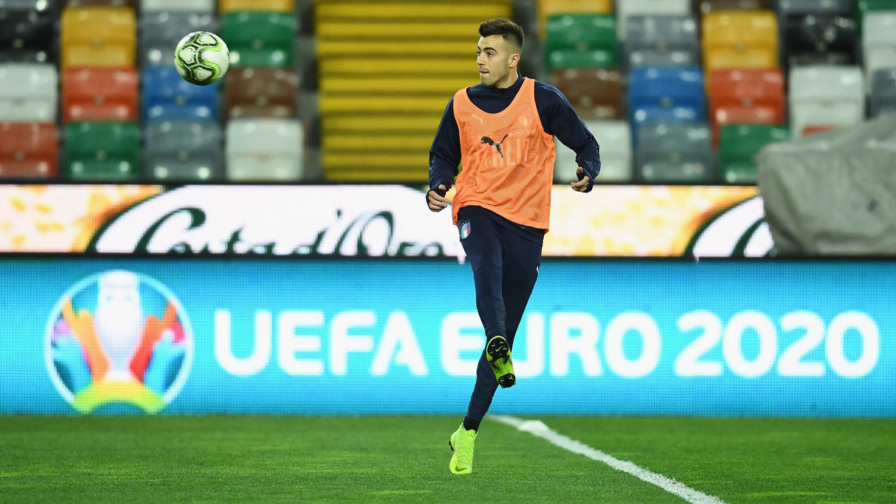 UDINE, ITALY - MARCH 22: Stephan Kareem El Shaarawy of Italy in action during a training session at Stadio Friuli-Dacia Arena on March 22, 2019 in Udine, Italy.