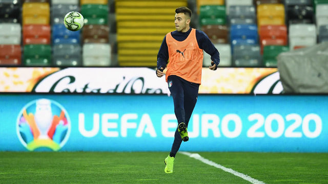 UDINE, ITALY - MARCH 22: Stephan Kareem El Shaarawy of Italy in action during a training session at Stadio Friuli-Dacia Arena on March 22, 2019 in Udine, Italy.