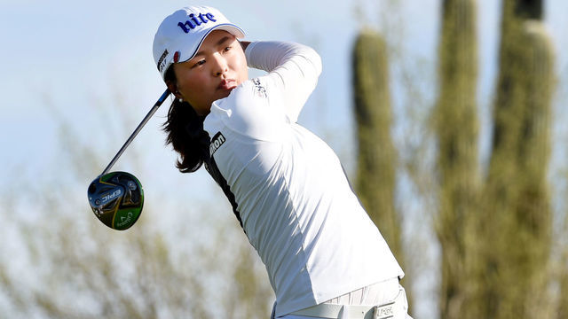 PHOENIX, ARIZONA - MARCH 24: Jin Young Ko of South Korea hits her tee shot on the 13th hole during the final round of the Bank Of Hope Founders Cup at the Wildfire Golf Club on March 24, 2019 in Phoenix, Arizona.