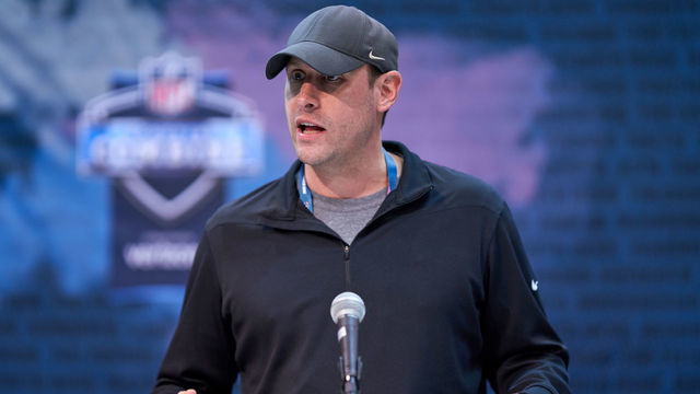 INDIANAPOLIS, IN - FEBRUARY 27: New York Jets head coach Adam Gase during the NFL Scouting Combine on February 27, 2019 at the Indiana Convention Center in Indianapolis, IN.