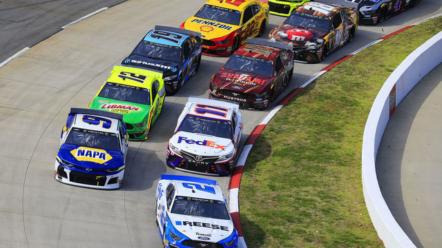 MARTINSVILLE, VA - MARCH 24: General race action during the 70th Annual running of the STP 500 Monster Energy NASCAR Cup Series race on March 24, 2019 at Martinsville Speedway in Martinsville, VA.