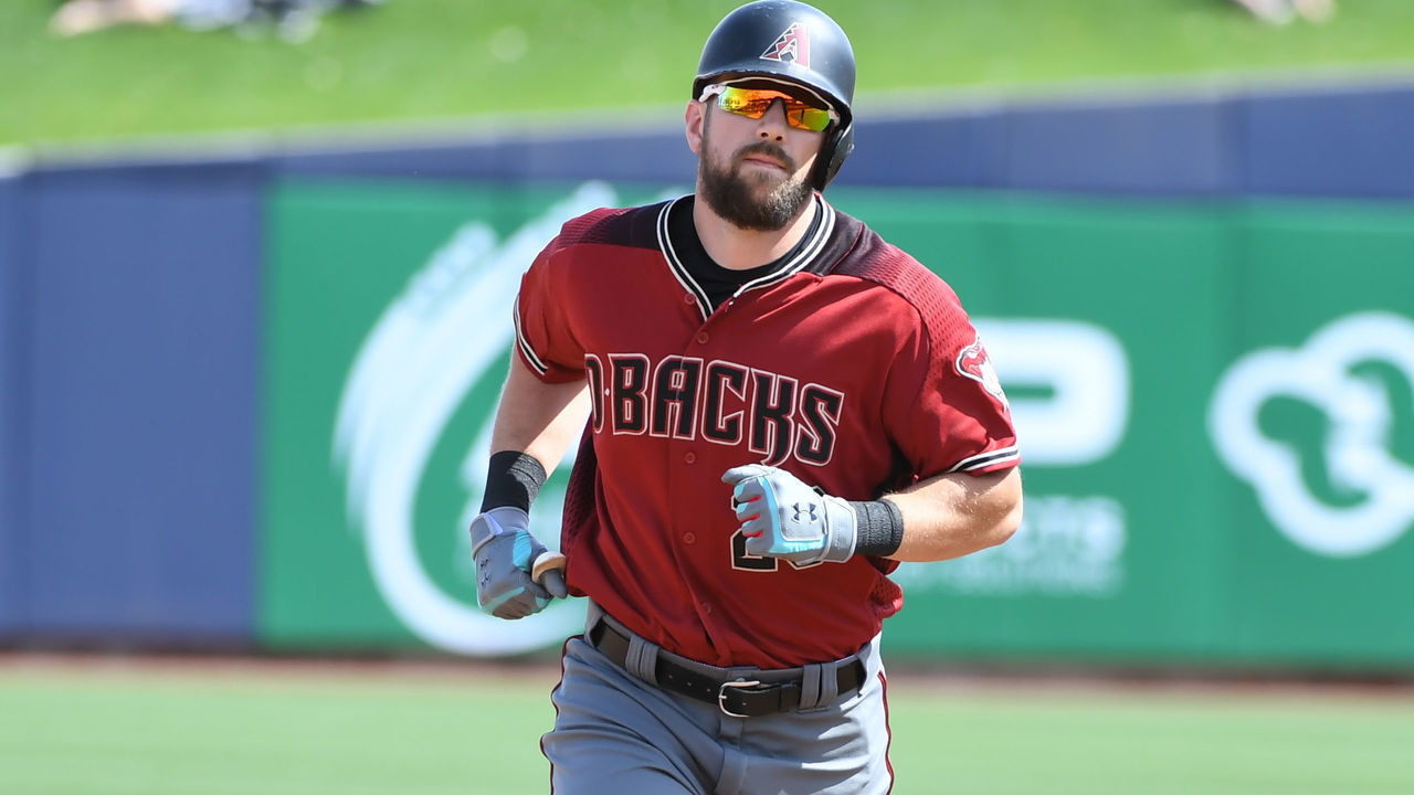 PHOENIX, ARIZONA - MARCH 06: Steven Souza Jr #28 of the Arizona Diamondbacks rounds the bases after hitting a home run against the Milwaukee Brewers during the second inning of a spring training game at Maryvale Baseball Park on March 06, 2019 in Phoenix, Arizona.