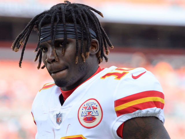 CLEVELAND, OH - NOVEMBER 4, 2018: Wide receiver Tyreek Hill #10 of the Kansas City Chiefs walks off the field prior to a game against the Cleveland Browns on November 4, 2018 at FirstEnergy Stadium in Cleveland, Ohio. Kansas City won 37-21. (Photo by: 2018 Nick Cammett/Diamond Images/Getty Images)