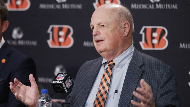 CINCINNATI, OH - FEBRUARY 05: Cincinnati Bengals owner Mike Brown speaks to the media after introducing Zac Taylor as the new head coach at Paul Brown Stadium on February 5, 2019 in Cincinnati, Ohio.