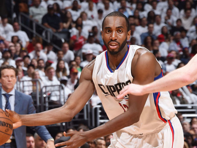 LOS ANGELES, CA - APRIL 18: Luc Richard Mbah a Moute #12 of the LA Clippers looks to pass the ball against the Utah Jazz during Game Two of the Western Conference Quarterfinals of the 2017 NBA Playoffs on April 18, 2017 at STAPLES Center in Los Angeles, California. NOTE TO USER: User expressly acknowledges and agrees that, by downloading and/or using this photograph, user is consenting to the terms and conditions of the Getty Images License Agreement. Mandatory Copyright Notice: Copyright 2017 NBAE
