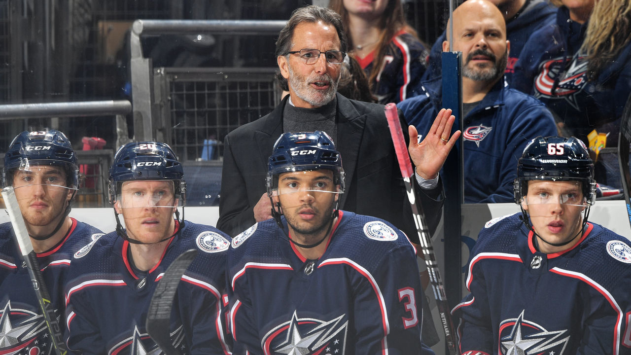 COLUMBUS, OH - JANUARY 13: Head Coach John Tortorella of the Columbus Blue Jackets watches his team play against the New York Rangers on January 13, 2019 at Nationwide Arena in Columbus, Ohio.