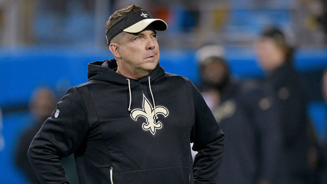 CHARLOTTE, NC - DECEMBER 17: Head coach Sean Payton of the New Orleans Saints watches his team warm up before their game against the Carolina Panthers at Bank of America Stadium on December 17, 2018 in Charlotte, North Carolina.